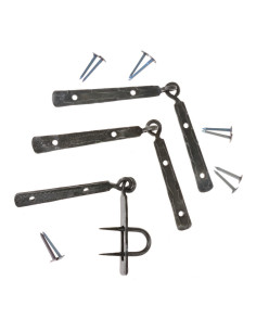 Set of Viking Hinges with forged bolt
