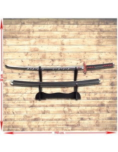 Pack Katana fire Tanjiro Kamado Demon Slayer, with support 2