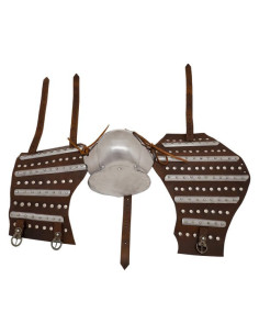 Pair of historical medieval Arms with plates (14th-15th... 2