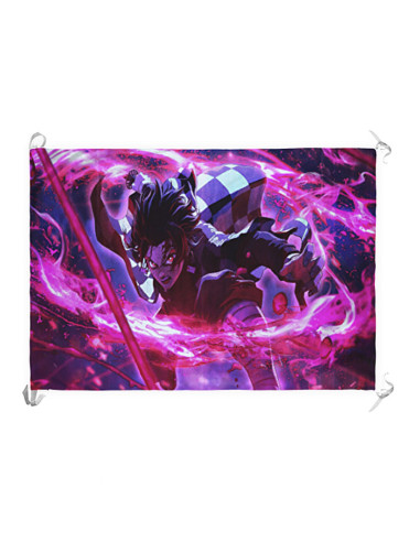 Banner-Flag Demon Slayer by Tanjiro Kamado (70x100 cms.)
 Material-Satin