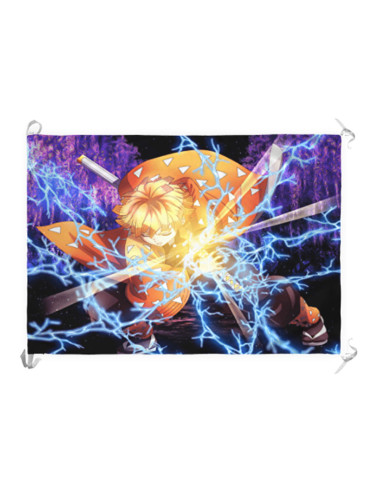 Banner-Flag Demon Slayer of Zenitsu Agatsuma (70x100 cms.)
 Material-Satin