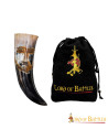 Medieval tribal face horn to drink (500-600 ml.)