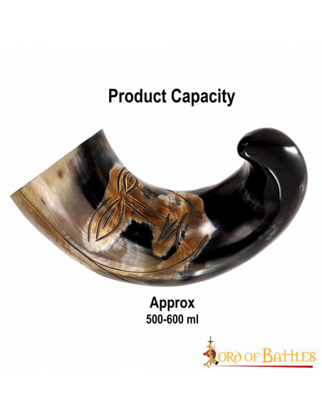 Medieval tribal face horn to drink...