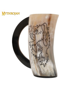 Medieval drink jug on antler