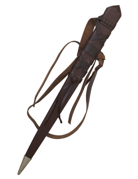 Wooden scabbard covered in leather...