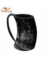 Pirate skull drinking mug in ox horn