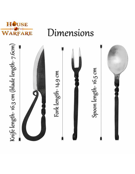 Game 3 forged medieval cutlery with...