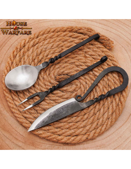 Game 3 forged medieval cutlery with...