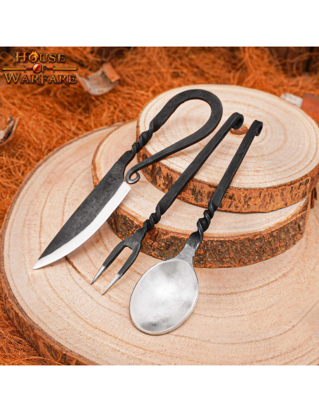 Game 3 forged medieval cutlery with...