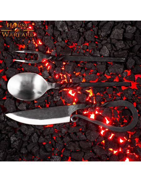 Game 3 forged medieval cutlery with...