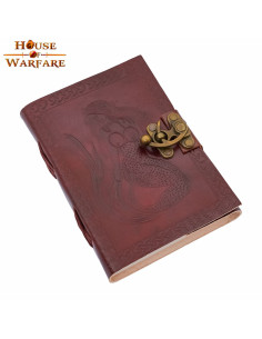 Mermaid diary in handmade leather (17.7x12.7 cm.)
