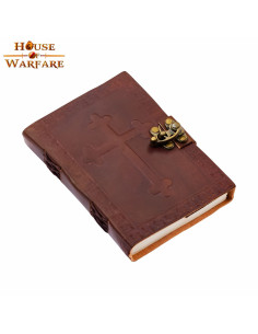 Celtic cross diary in handmade leather (15x10.7 cm.)