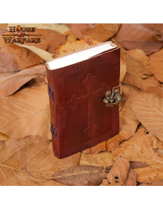 Celtic cross diary in handmade leather (15x10.7 cm.) 2