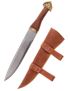 Viking Seax dagger, with leather scabbard (49 cm.)