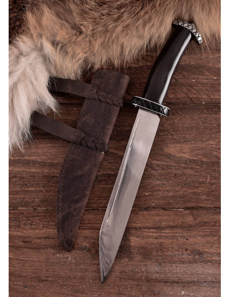 Short Seax knife with horn handle and...