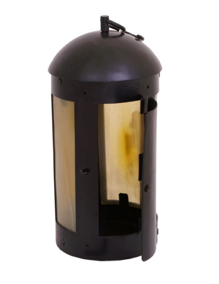 Round medieval lantern with horn...