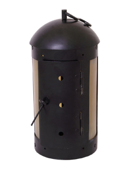 Round medieval lantern with horn...