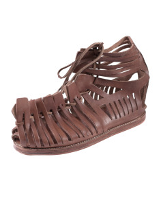 Caligae Roman sandals, light brown leather