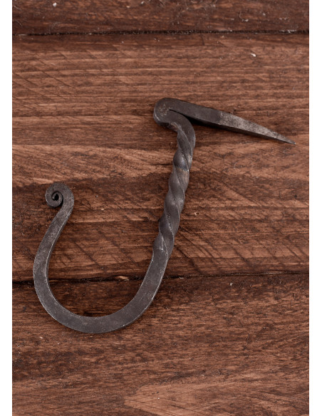 Hand forged wall hook, nail tip Hand forged wall hook, nail tip