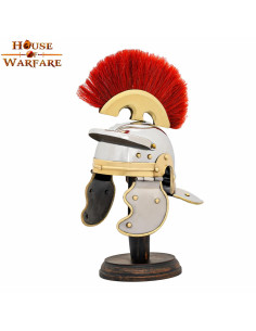 Mini Roman legionary helmet with wooden support