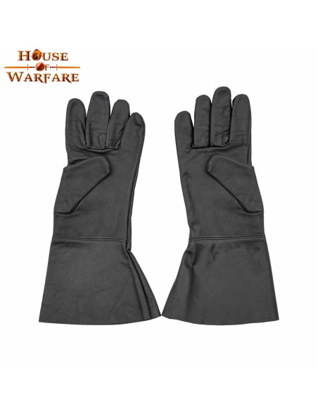 Medieval gloves in black leather