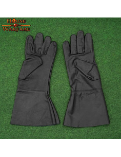 Medieval gloves in black leather 2