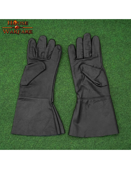 Medieval gloves in black leather