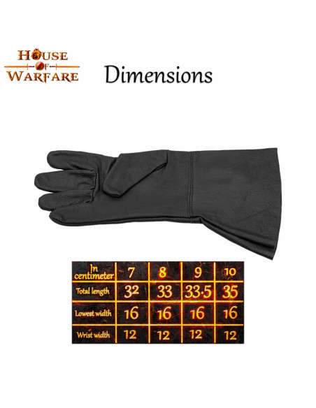 Medieval gloves in black leather