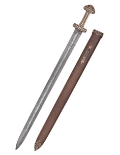 Viking sword with bronze hilt, Damascus steel 2