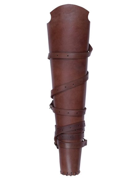 Brown leather quiver, with back strap...
