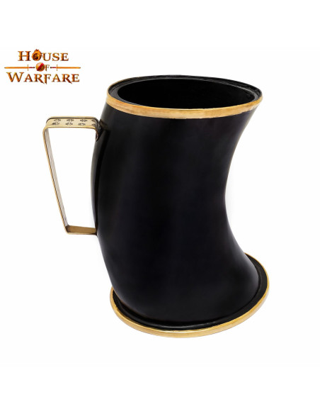 Medieval drinking jug in horn horn...