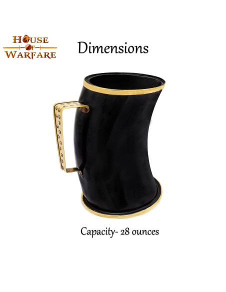 Medieval drinking jug in horn horn...