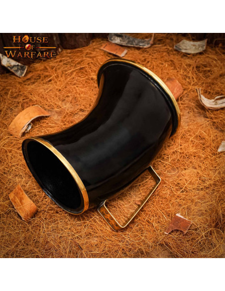 Medieval drinking jug in horn horn...