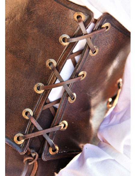 Medieval leather corset with laces,...