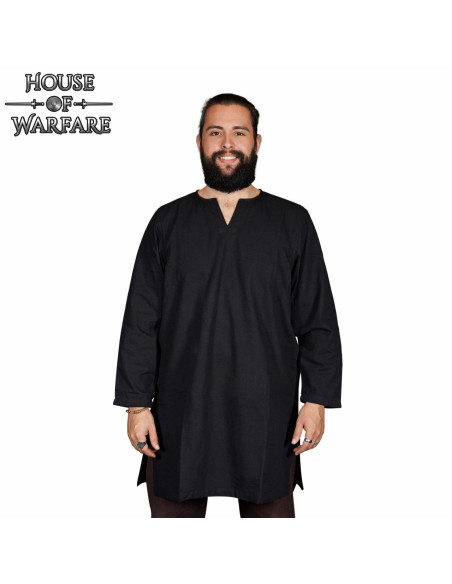 Viking and medieval cotton tunic - black
