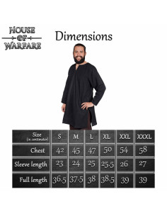 Viking and medieval cotton tunic - black 2