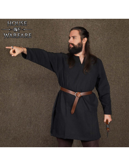Viking and medieval cotton tunic - black