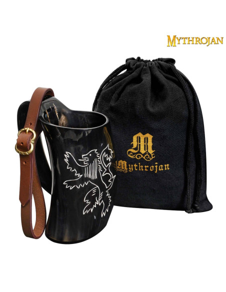 Medieval pitcher in horn horn with...