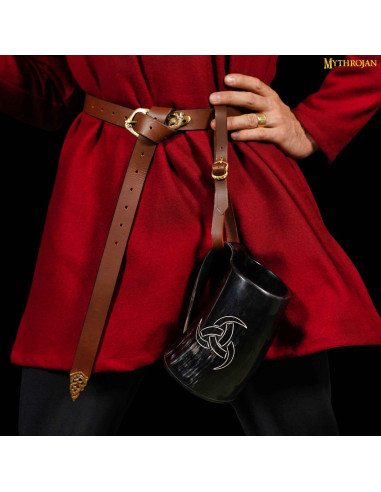 Celtic knots jug in horn horn with strap (600 ml.) ⚔️ Medieval Shop