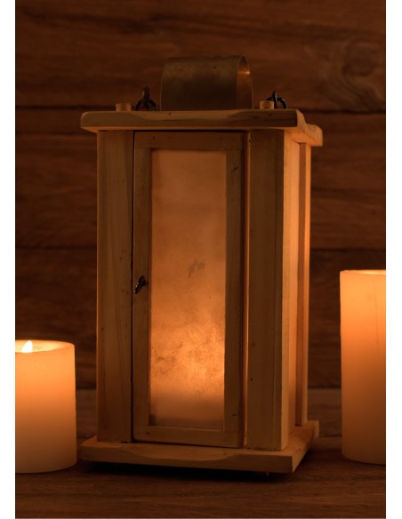 Wooden Lantern-Lantern with parchment...