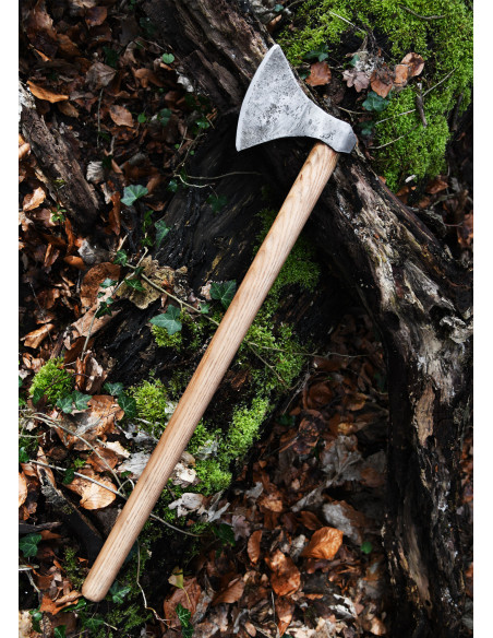 Viking ax with hand forged steel,...