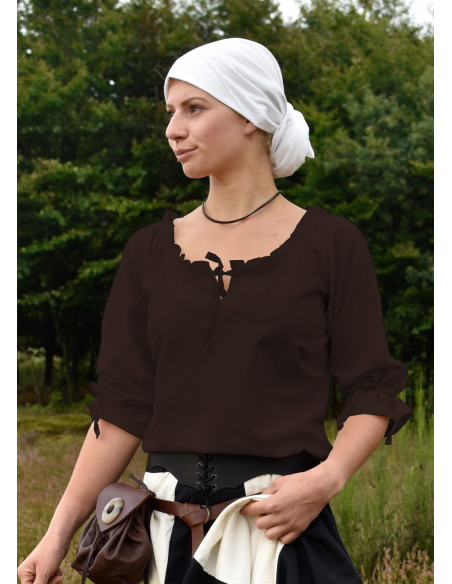 Medieval blouse woman Birga, brown