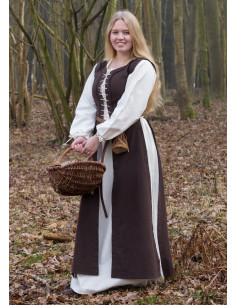 Medieval Dress Marit with Cord, brown