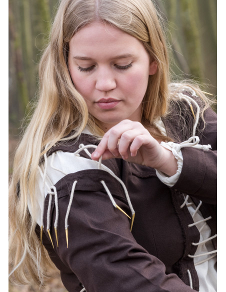 Medieval Dress Marit with Cord, brown Medieval Dress Marit with Cord, brown