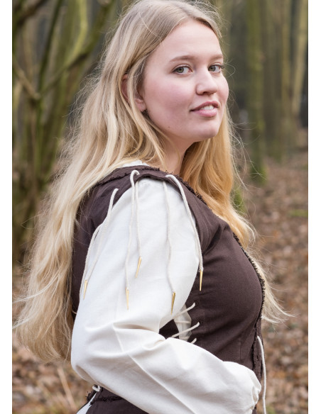 Medieval Dress Marit with Cord, brown Medieval Dress Marit with Cord, brown