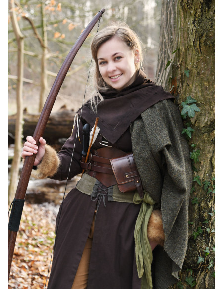 Medieval Dress Marit with Cord, brown Medieval Dress Marit with Cord, brown