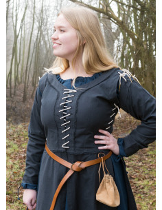 Medieval Dress Marit with Lace, dark blue 2