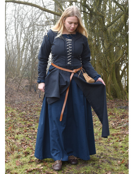 Medieval Dress Marit with Lace, dark...