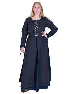 Medieval Dress Marit with Lace, dark blue