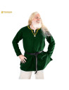 Viking tunic in the with piped collar - green